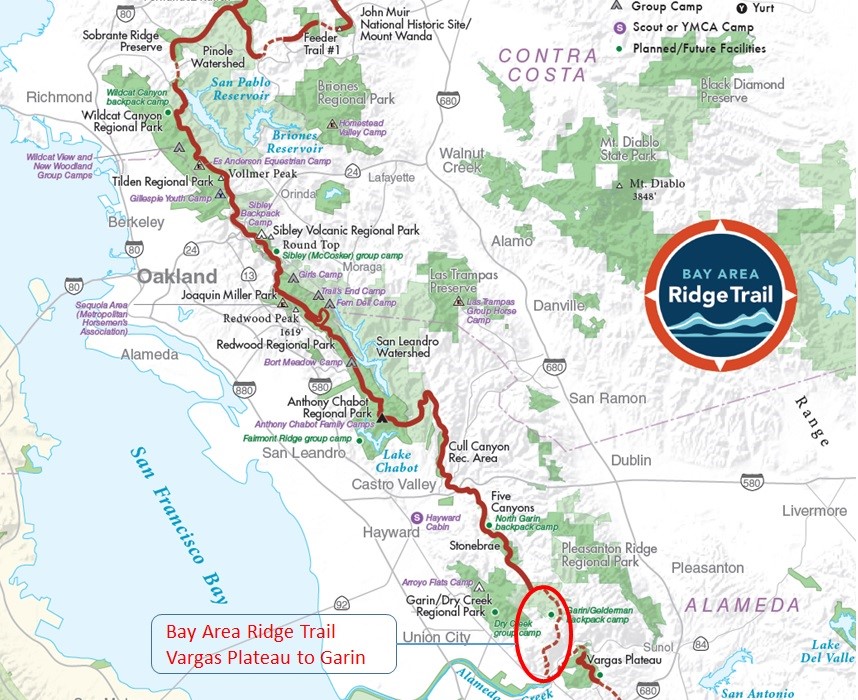 Bay Area Ridge Trail East Bay Map